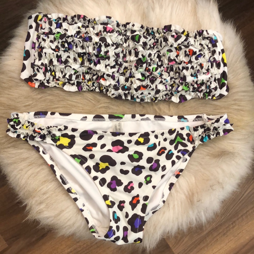 Colorful leopard cheetah bikini